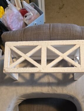 Hobby Lobby Rustic White Decorative Wooden Bench Accent